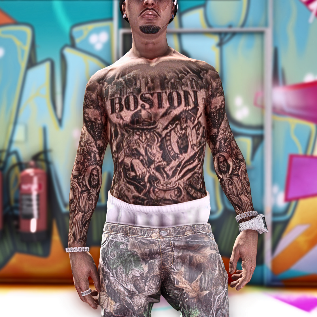 Boston Body Tattoo for FiveM | Male RP Ink with East Coast Style ...