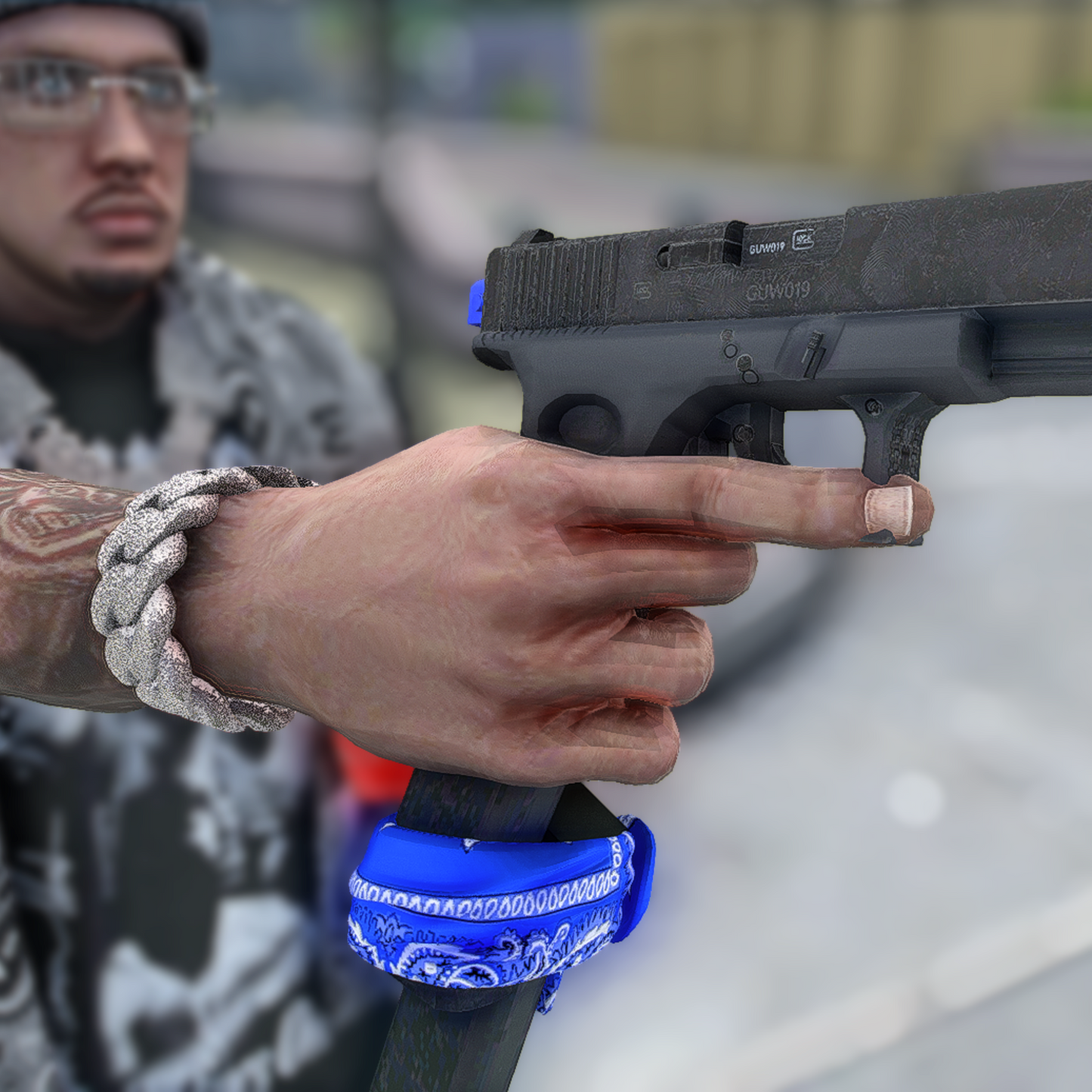 Glock Switch + Blue Bandana