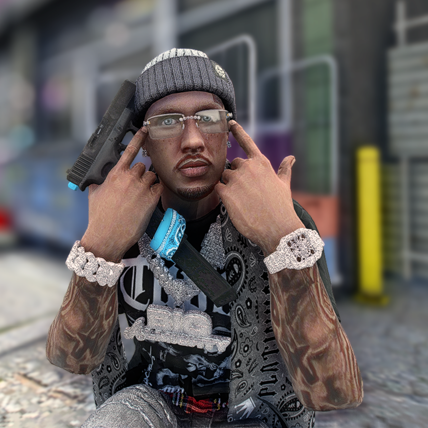 Glock Switch + Baby Blue Bandana