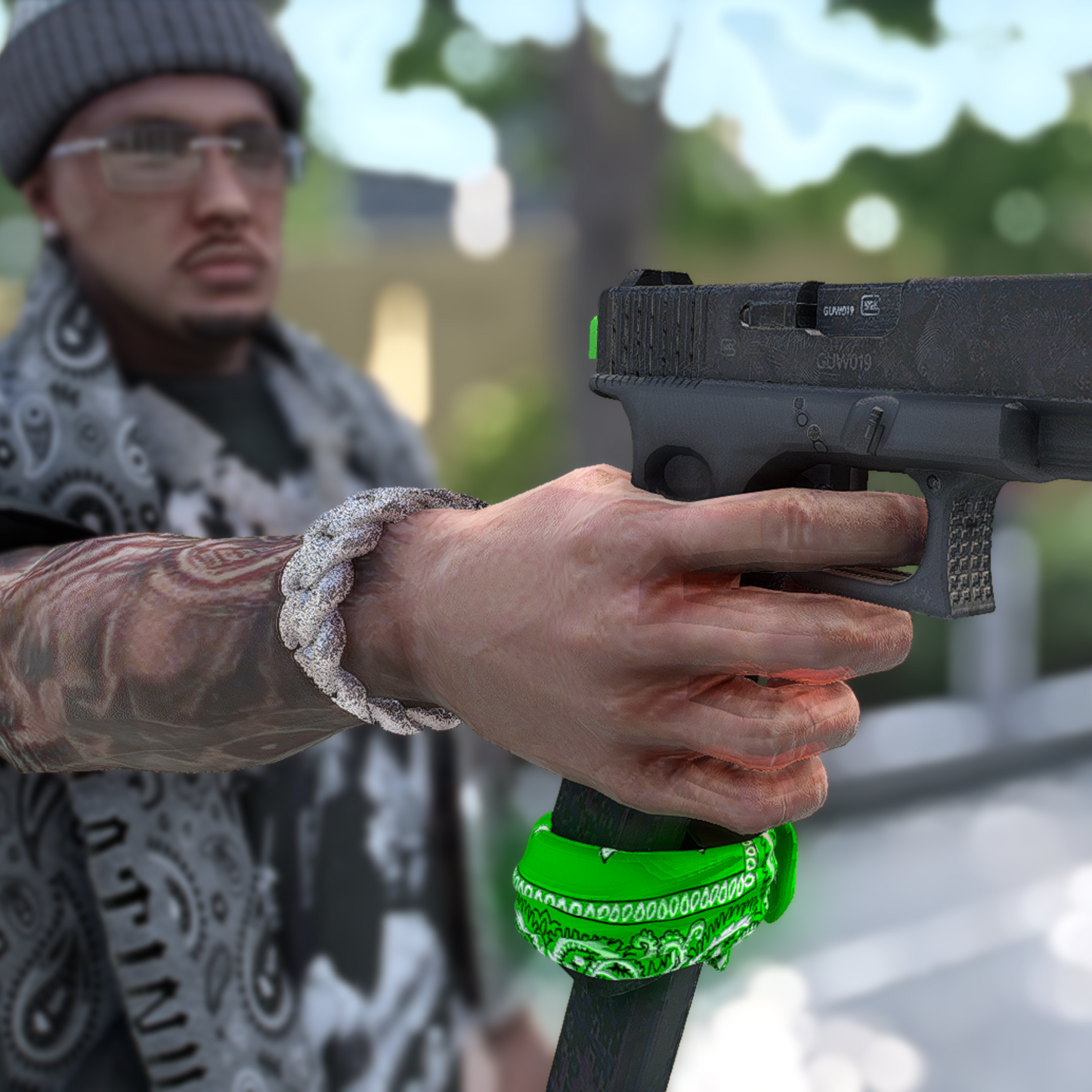 Glock Switch + Green Bandana