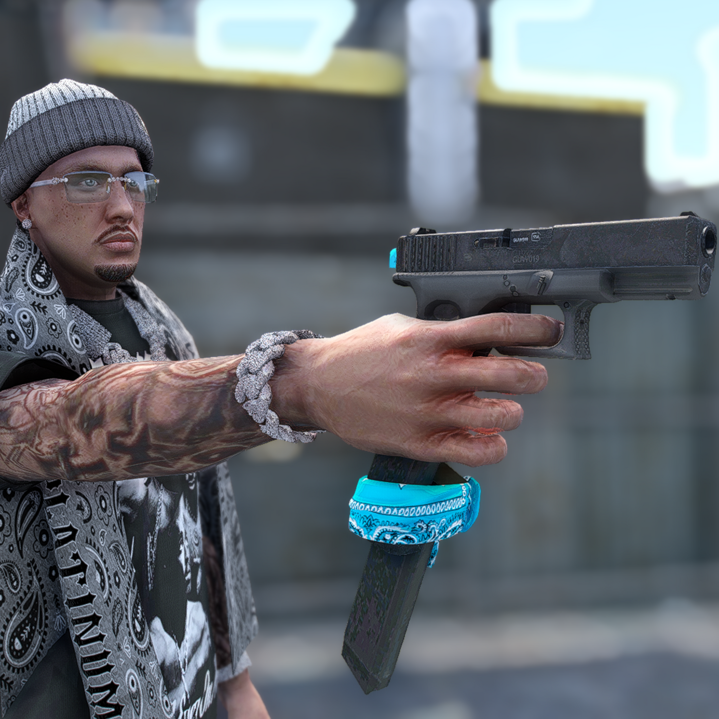 Glock Switch + Baby Blue Bandana